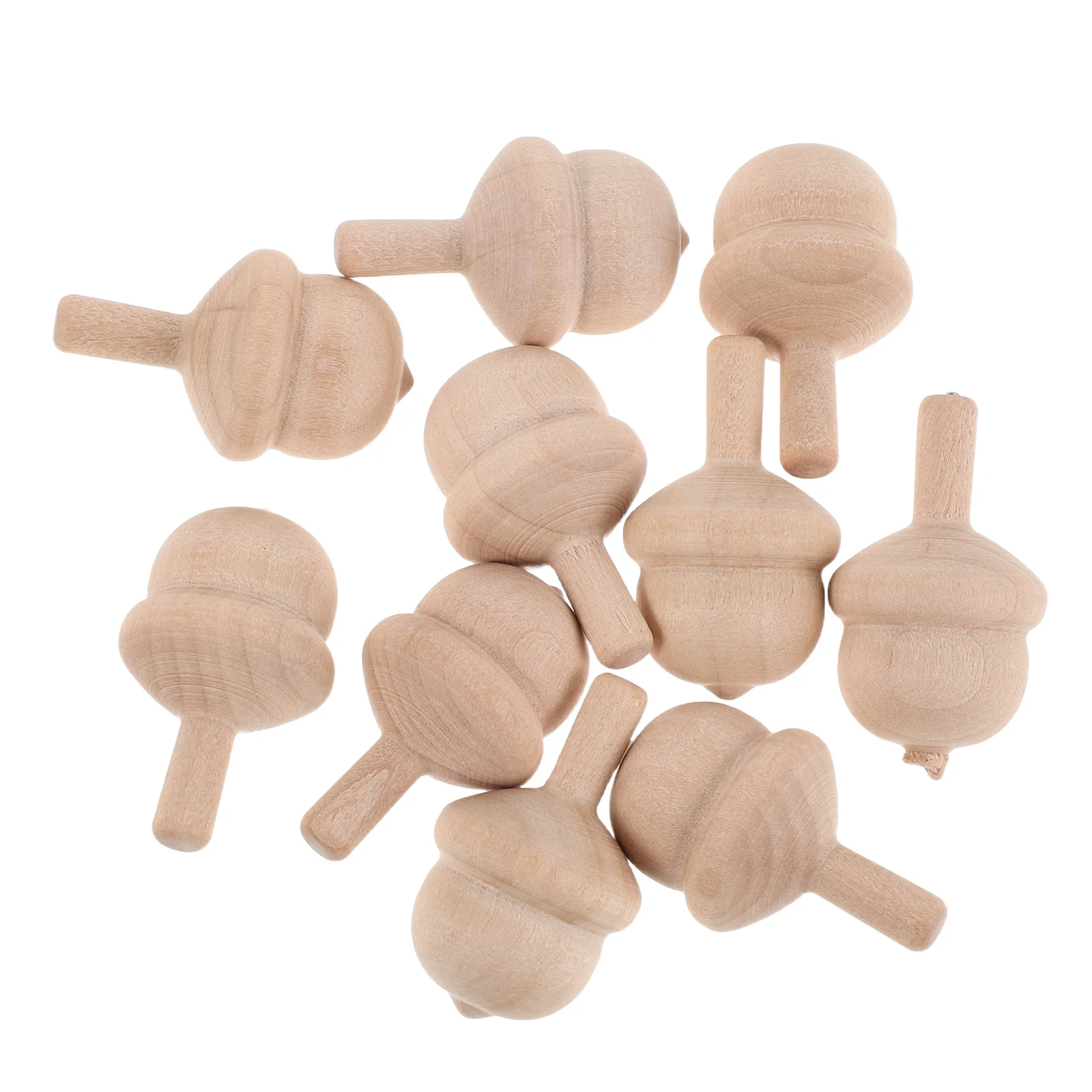 10 szt. Drewniane bączki do malowania, surowe elementy do rękodzieła, upominki na przyjęcia świąteczne, nagrody do klasy