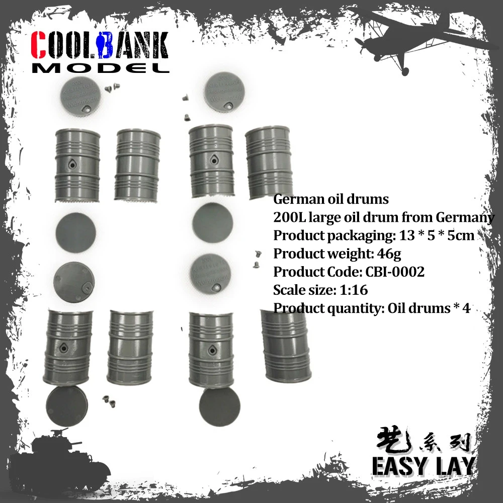 COOLBANK 1/16 Plastic Tank Model Peripheral Accessories German oil drum/Czech-hedgehog Obstacle for Henglong/COOLBANK RC Tanks