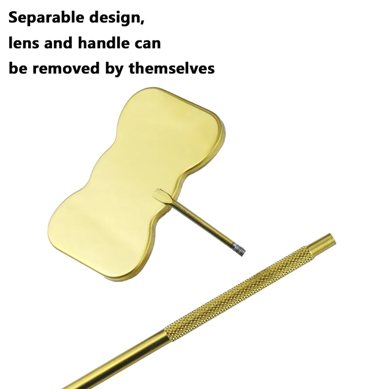 مرآة رموش من الفولاذ المقاوم للصدأ ومرآة رموش زجاجية كبيرة، مرآة مكياج تمديد رموش محمولة قابلة للفصل #2