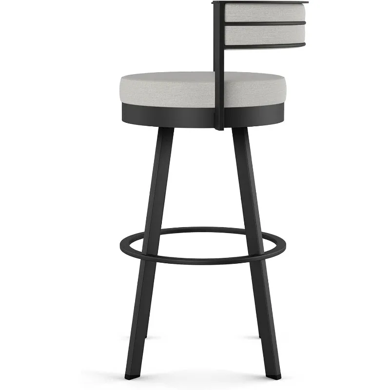 Amisco remember 26 "Comcussion Counter recommande Barstool, solutions.com sted with Back for Kitchen Island or Bar - Light Grey Polyester / Blac