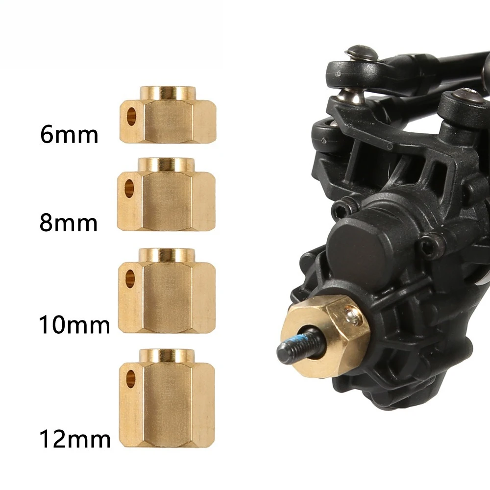 1/10 TRX4 TRX6 Brass Extended Wheel Hex Adapters 12mm Wider Heavy Duty Weight Upgrade for Traxxas TRX-4 TRX-6