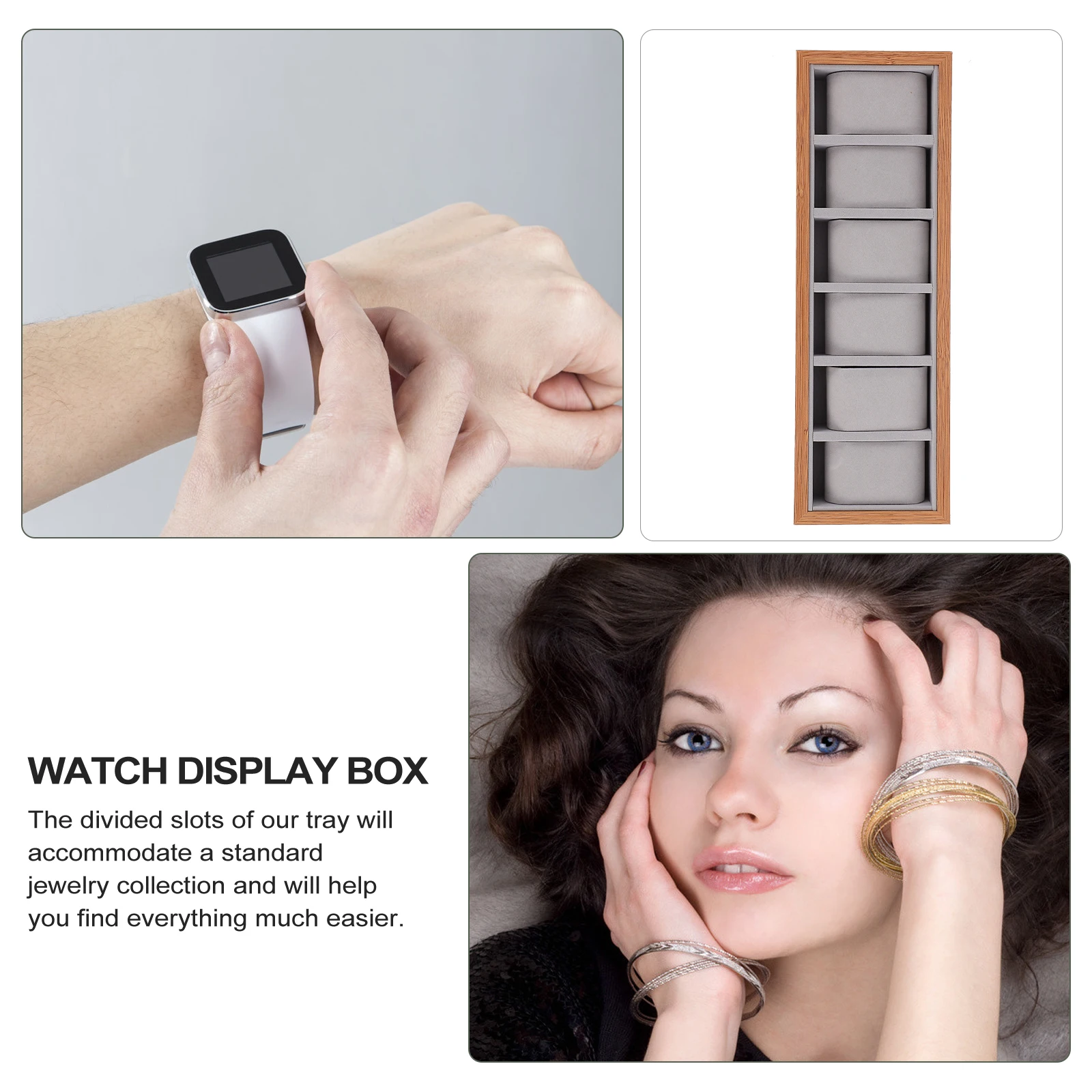

Wooden Watch Organizer Tray Showcase Display Case For Bracelets Bangle Jewelry Storage Premium Quality Watches Organizer