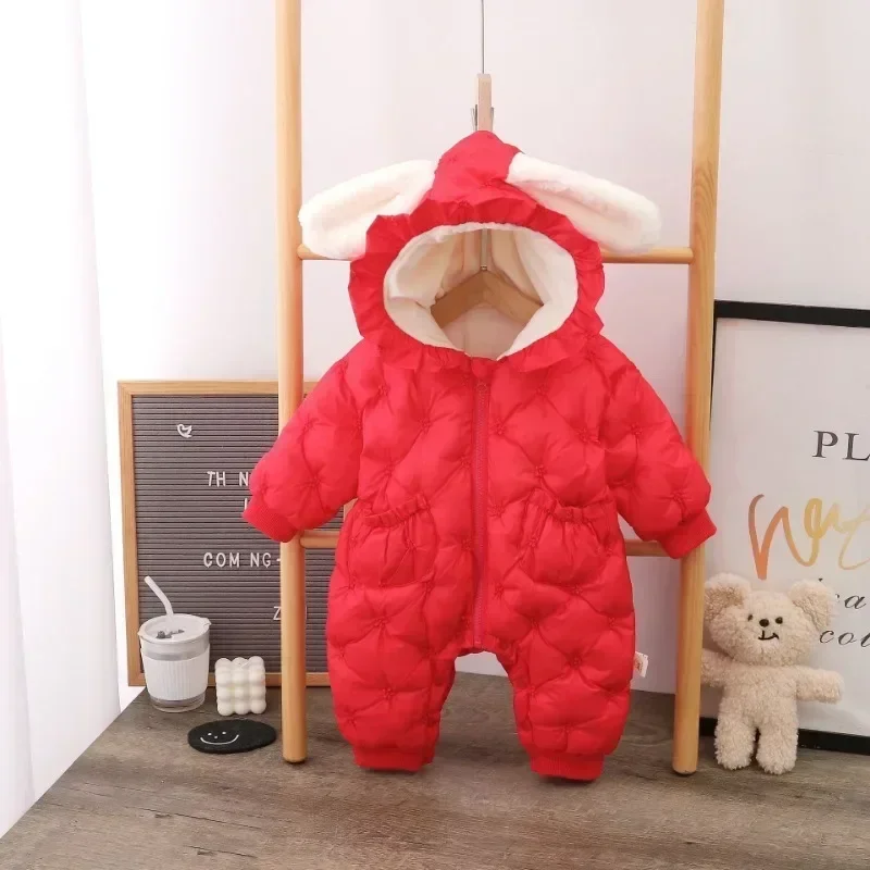 2024 New Winter Baby Cotton Clothes Jumpsuit Winter Clothing Female Baby Winter Thickened Crawl Clothes Baby Winter Outwear