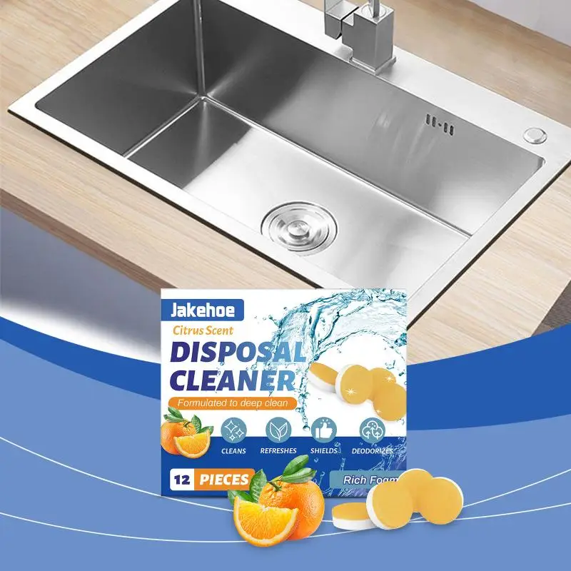 Pastillas Limpiadoras de Drenajes JAKEHOE, Eliminador de Obstrucciones de Limpieza Profunda, Desodorizante con Fragancia Cítrica, Fórmula Potente para Fregaderos de Cocina y Tuberías de Baño