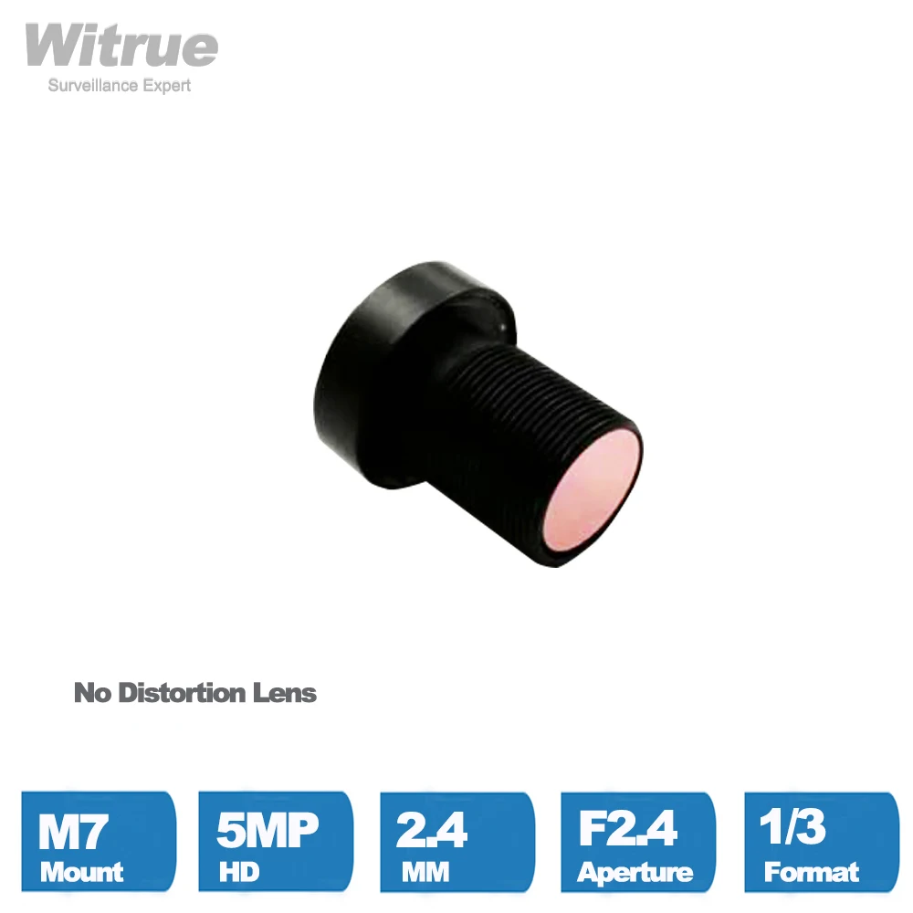 5MP M7 X 0.35 obiektyw 2.4mm 1/3 "bez zniekształceń soczewki z 650nm filtr podczerwieni do kamery bezpieczeństwa CCTV