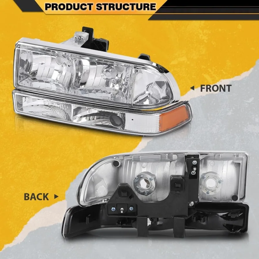 المصابيح الأمامية المصابيح الأمامية الوفير بدوره مصباح إشارة ث o المصابيح 1 زوج متوافق مع 1998-2005 تشيفي السترة صالح ل 1998-2004 تشيفي S1