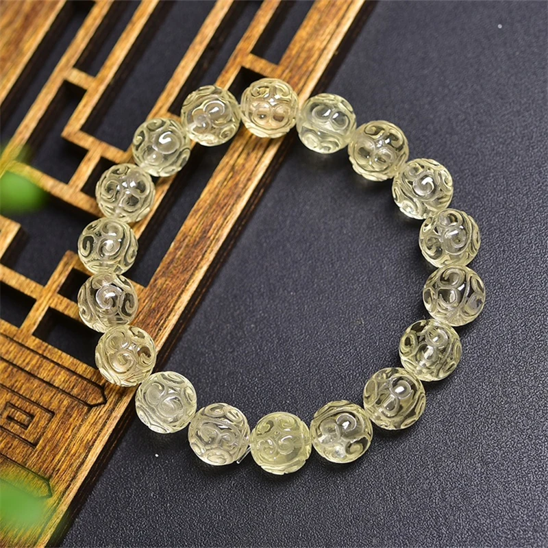 

11MM Natural Citrine Mosaic Bead Bracelet Gemstone Crystal Healing Gemstone Fashion Bracelet Jewelry Gift 1PCS