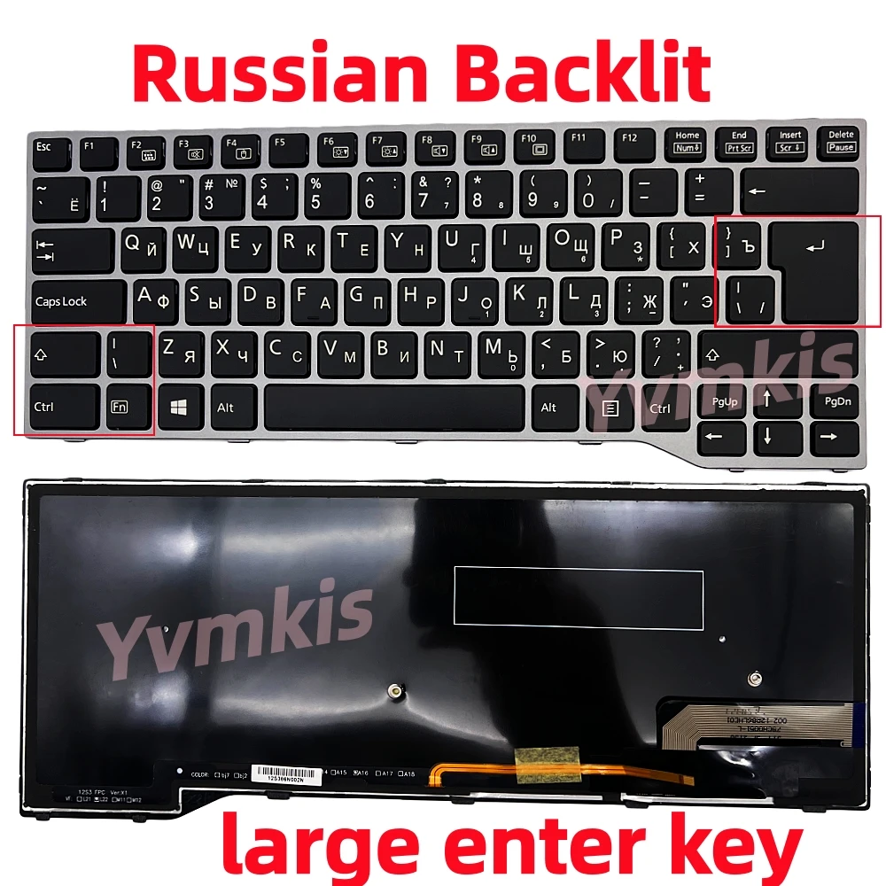 XIN-Russian/UI/US Backlit Laptop Keyboard For Fujitsu Lifebook
