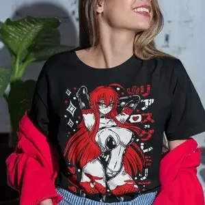 Rias Gremorye T-Shirt High School DxD Rias Gremory Aesthetic Sexy  Shirt