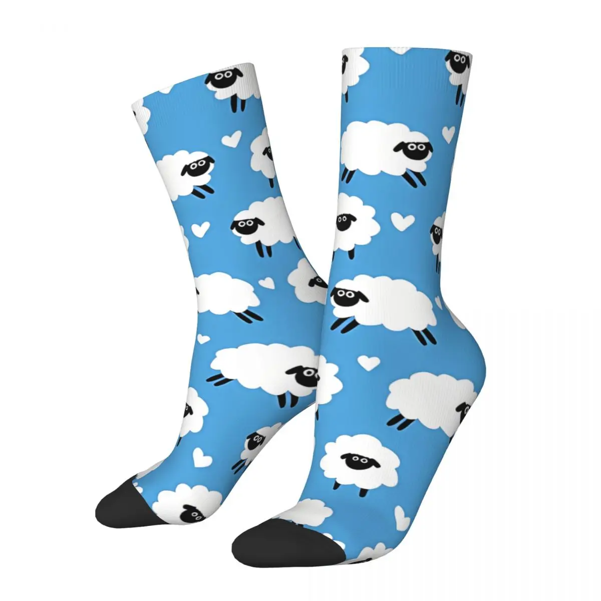 

Vintage Sheep And Hearts Pattern - Blue Socks Men's Socks Novelty Pattern Printed Crazy Crew Sock