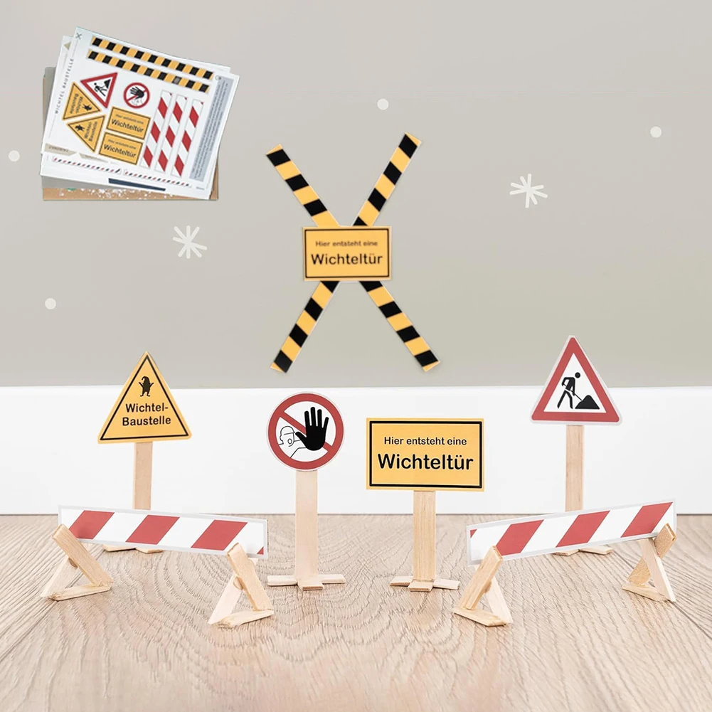 Puppenhaus Weihnachten Dekore Mini Tür Weihnachten Set Miniatur Gnom Zubehör Holz Elf Tür Set fantastische Geschenke für Kinder