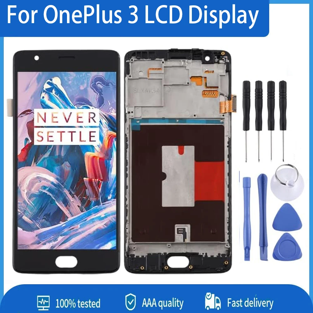 5.5\'\' For OnePlus 3 3T 1+3 3T A3003 A3000 SM-A3000 LCD Display Touch Screen Digitizer Assembly For OnePlus 3 LCD Replacement