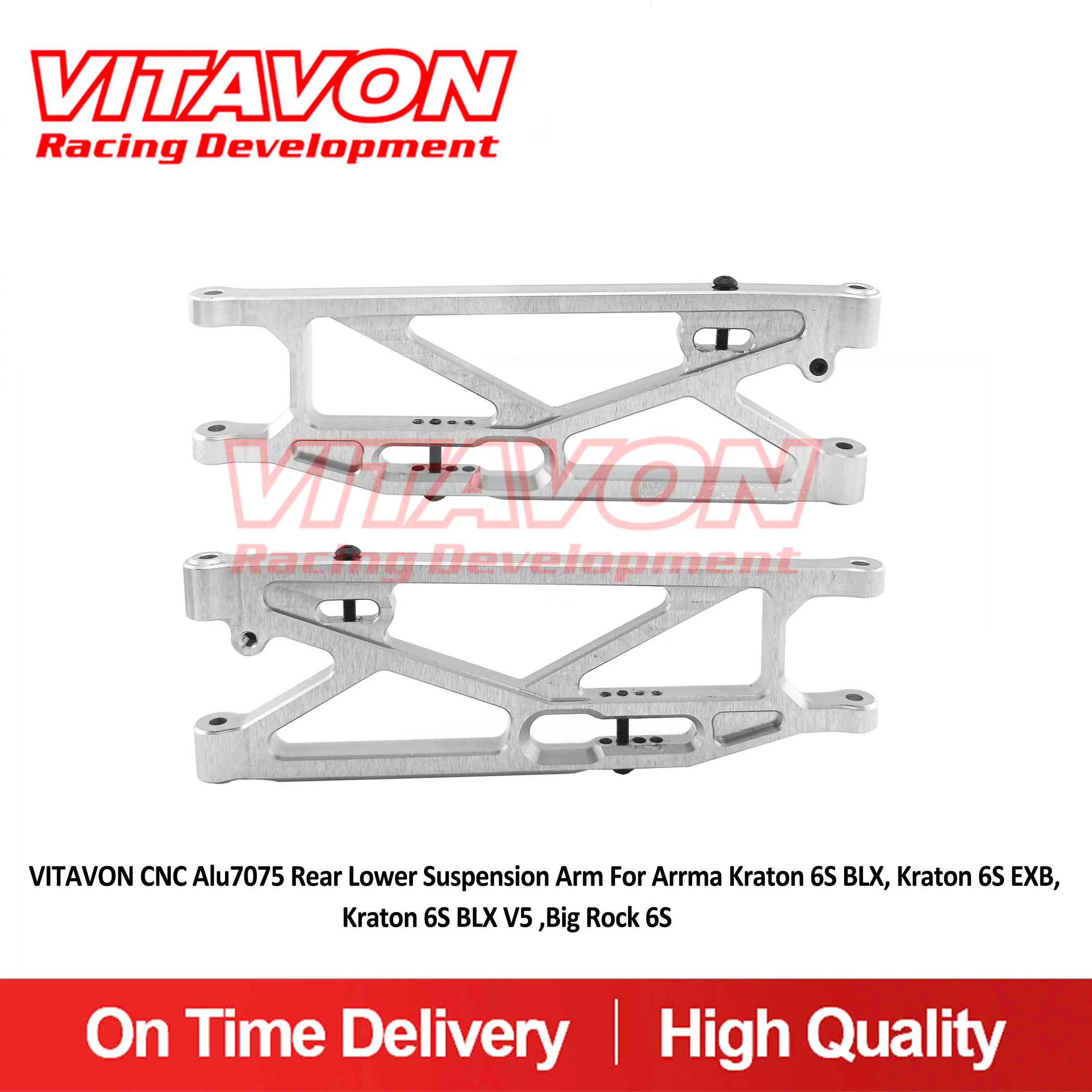 

VITAVON CNC Alu7075 Rear Lower Suspension Arm For Arrma Kraton 6S BLX, Kraton 6S EXBKraton 6S BLX V5 ,Big Rock 6S