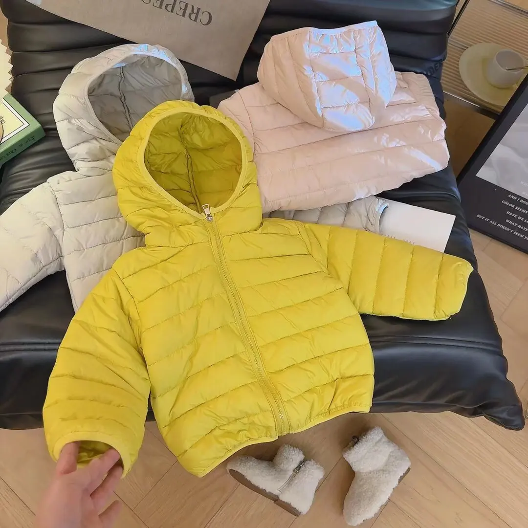children's lightweight Down jacket Out of season  autumn winter new Comfortable boys and girls hooded coat white duck down