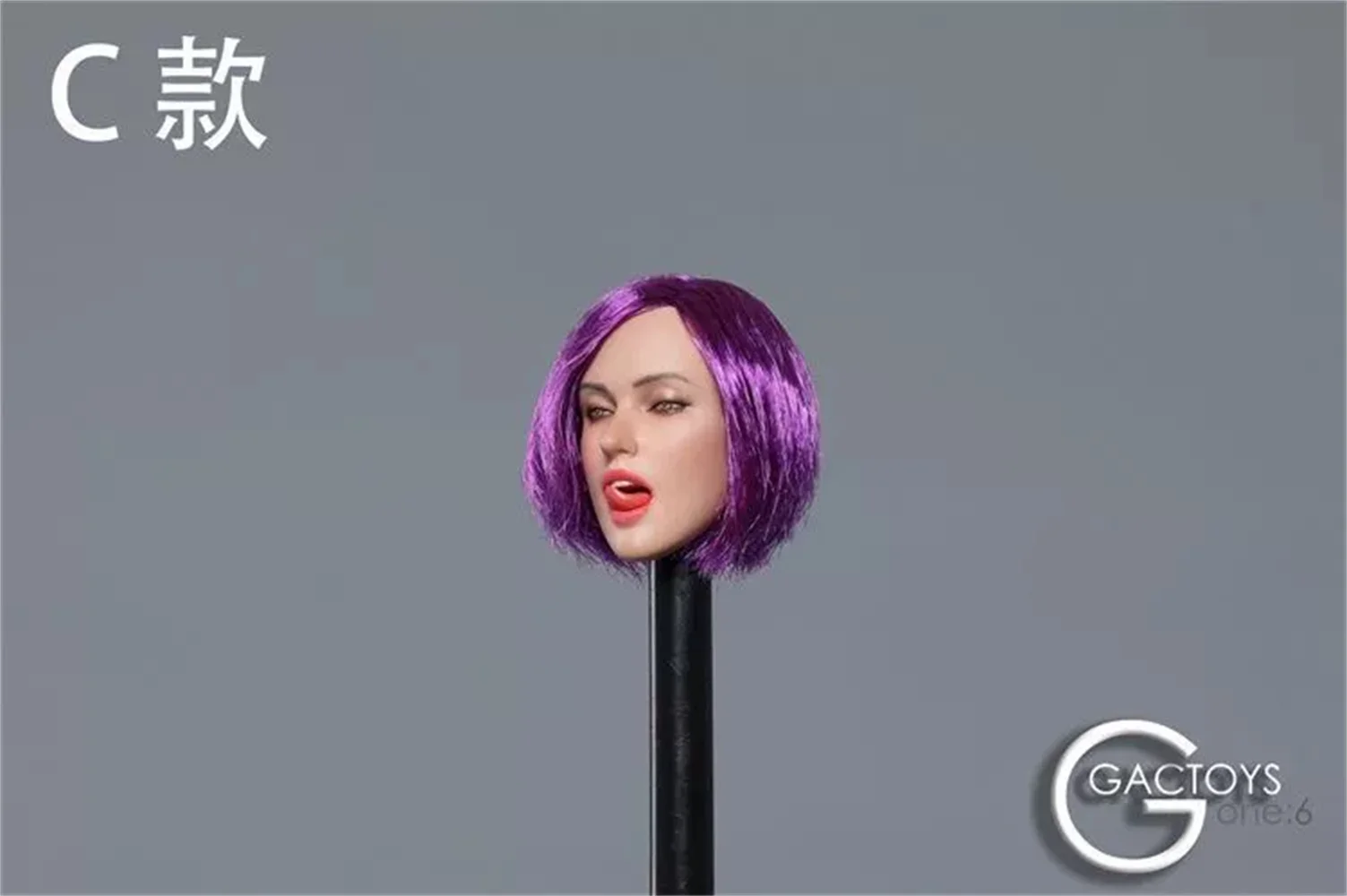 

GACTOYS GC021 Tongue Out Female Head Carving Expression Cute Girl Short long hair for 12 "Body Action Figures Model Toys