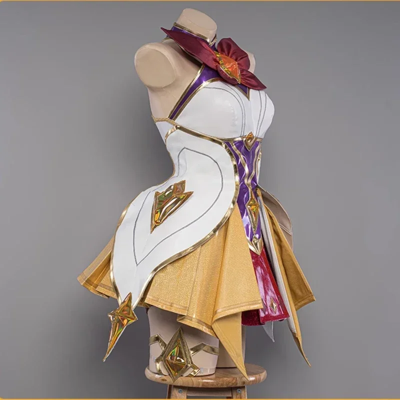 CosplayGame  Star Guardian Seraphine Cosplay Costume Wig Pink Purple Hair Women Halloween Party Outfits Shoes Seraphine Micropho