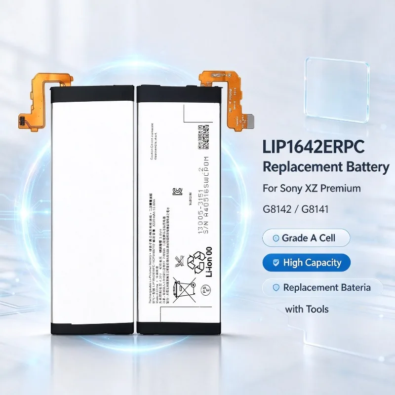 LIP1642ERPC Grade A High Capacity Battery For S ony XZ Premium G8142 G8141 Mobile Phone Replacement Battery Bateria with Tools