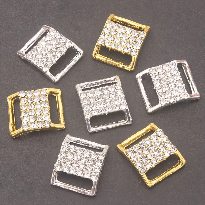 10pcs/20pcs Metal Buckle Belt Rhinestone Bikini Bra Decoration Diy Belt Loop Sewing Bag Accessories 15x12 mm