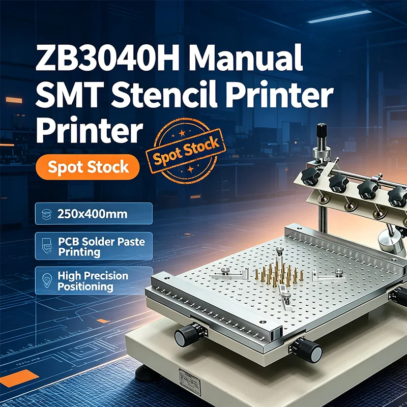 ZB3040H Manual SMT Solder Paste Printer 250x400mm PCB Silkscreen Screen Printing Machine Desktop Stencil Printer Spot Stock