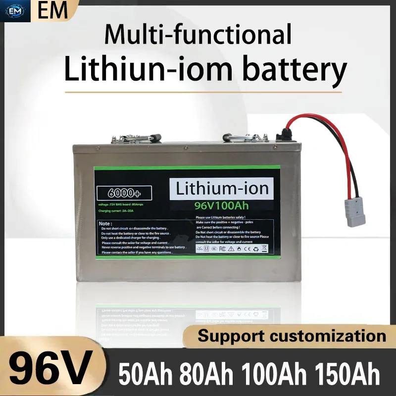 

96V 50Ah 80Ah 100Ah 150Ah Lithium ion Battery with Bluetooth BMS 26S for 2000W 5000W 9000W Four Wheeler Sightseeing Car EV