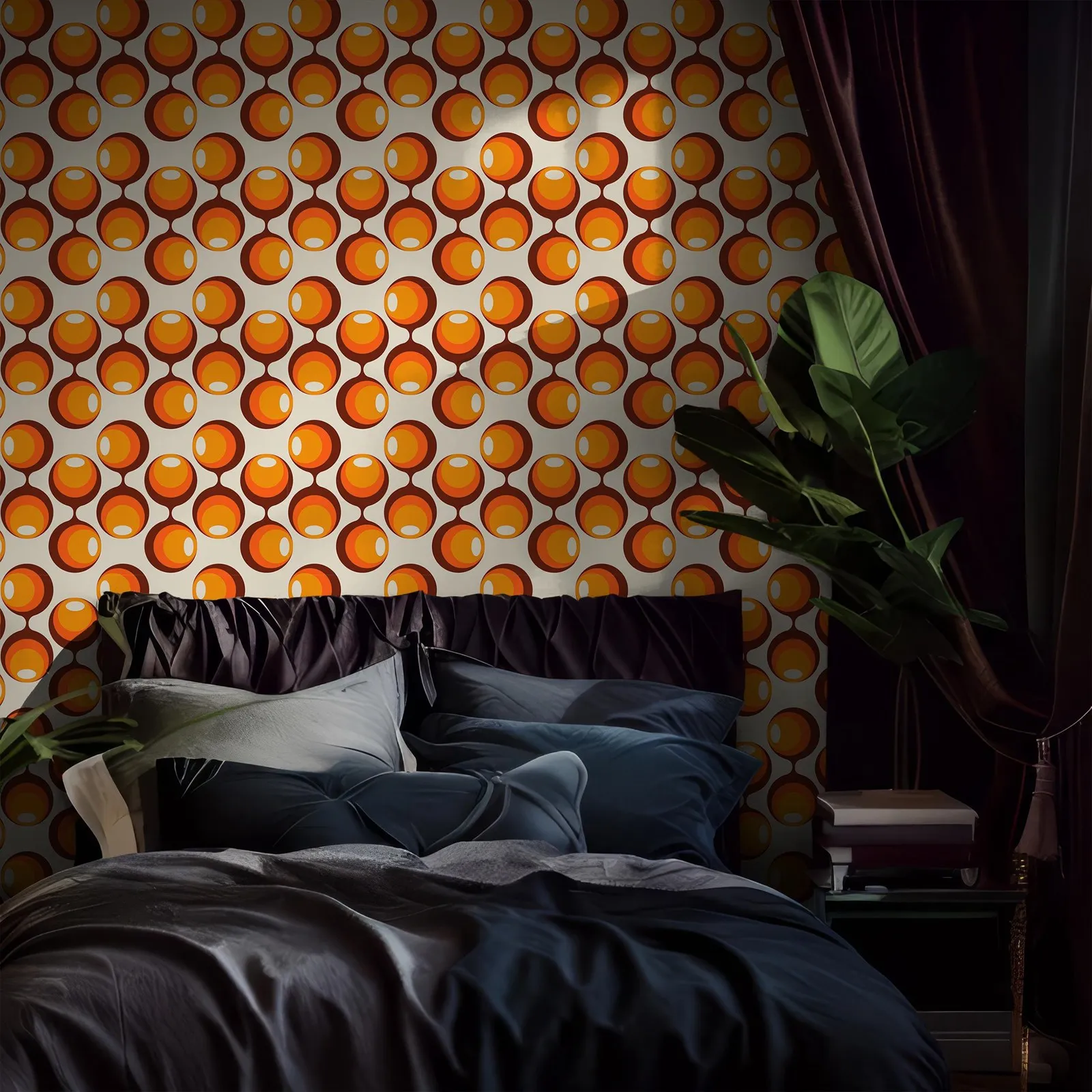 Groovy 60s & 70s Wallpaper,Peel and Stick Retro Design Wall Mural For Home Decoration, Self-adhesive Or Traditional Wall Papers