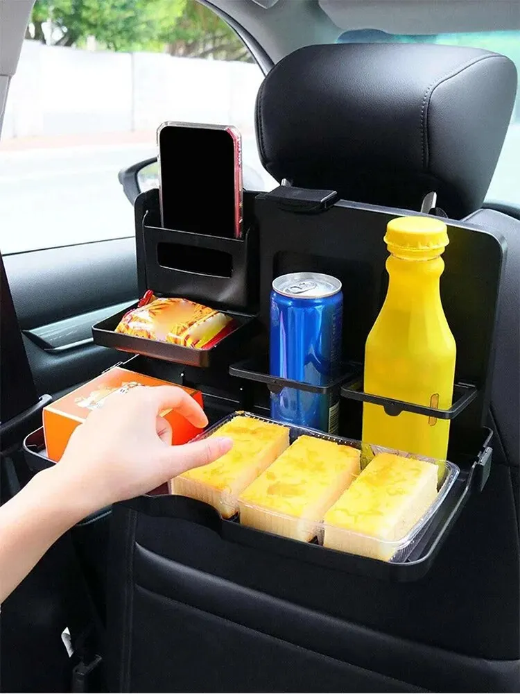 Car Backseat Dining Table, Multi-Functional Tray For Drink And Food, Foldable Stand, Car Computer Desk