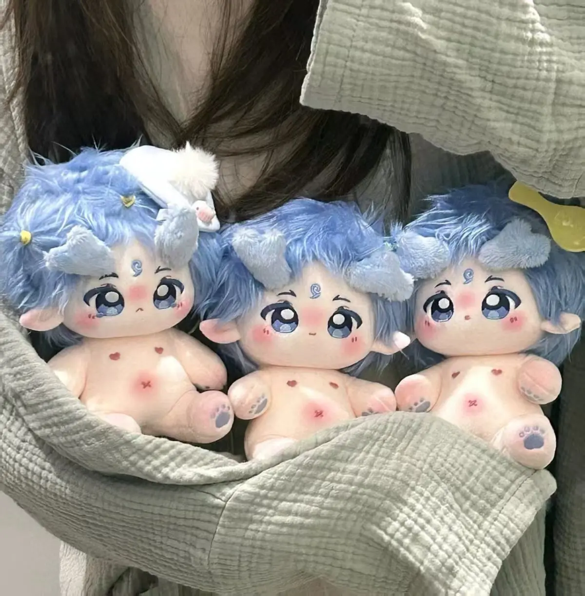 محشوة 20 سنتيمتر لعبة أنيمي Nezha Haj-kun Bing DorkyBing MeowBing Ao Bing الجسم أفخم دمية لعبة فستان ناعم القطن طفل هدية #3