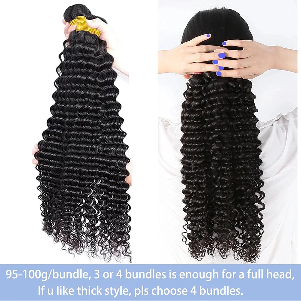 Fasci di capelli umani brasiliani dell'onda profonda 40 pollici Remy non trasformati vergini grezzi 100% capelli umani estensioni dell'onda riccia dell'acqua 4 pacchi