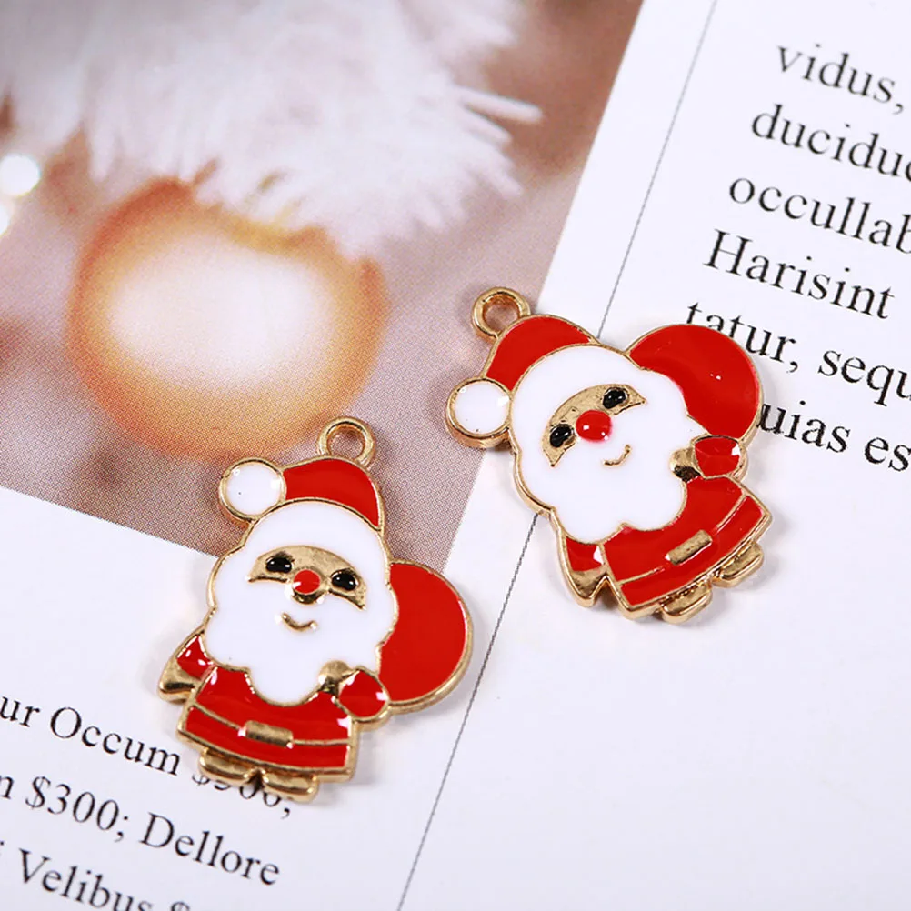 

10 Pcs Claus Pendant Alloy DIY Charms Jewelry Making Diy Pendant Charms Accessories Christmas Gifts Craft Supplies