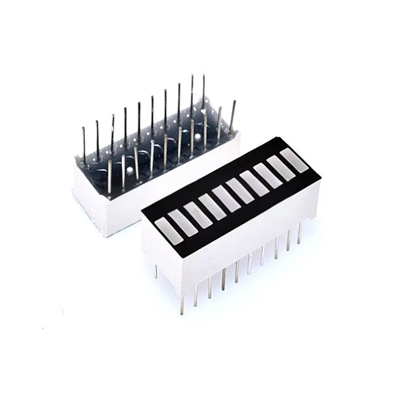 5 uds 10 columna de iluminación de luz digital de 10 segmentos barra de luz LED súper brillante rojo amarillo verde azul tubo plano de luz 20p rgb