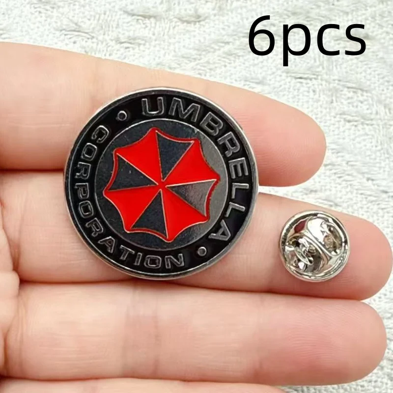 6pcs Superior Quality Biohazard Countermeasure Service Evil Resident Enamel Brooches Lapel Pin Badges Fashion Jewelry Gifts