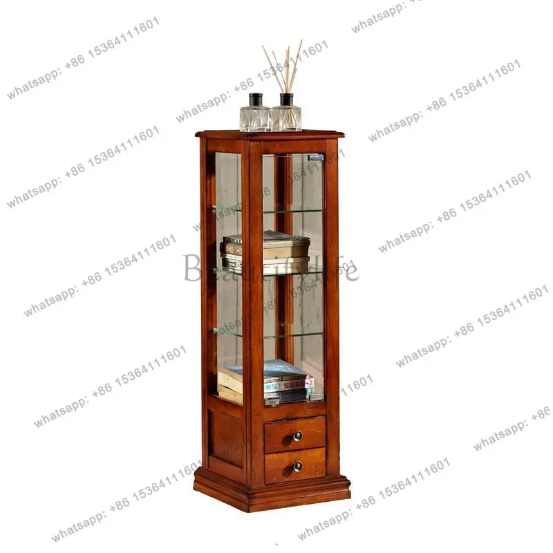 Factory DirectSolid wood simple disc storage rack, practical jewelry display shelf