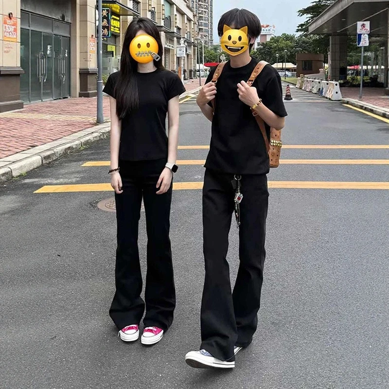 

Spring Summer Thin Vintage Flared Jeans Men Women New Sle 2026 American Slimming Straight Leg Long Pants Youth Trend