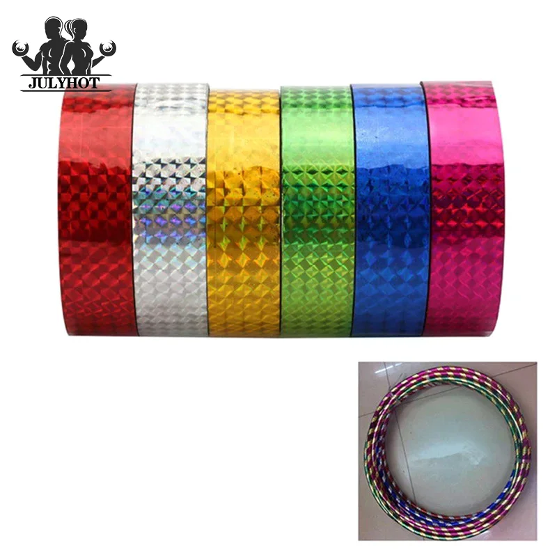 1 Stück 30M Rhythmische Gymnastik Ring Dekoration Holografisches Glitzerband Künstlerische Reifen-Sticker Flash Tape DIY