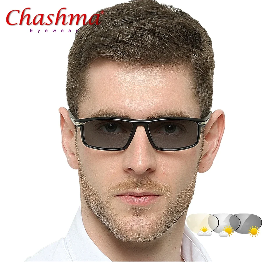 Design Photochromic Reading Glasses Men Presbyopia Eyeglasses Sunglasses Discoloration with Diopters Myopia Glasses Lens