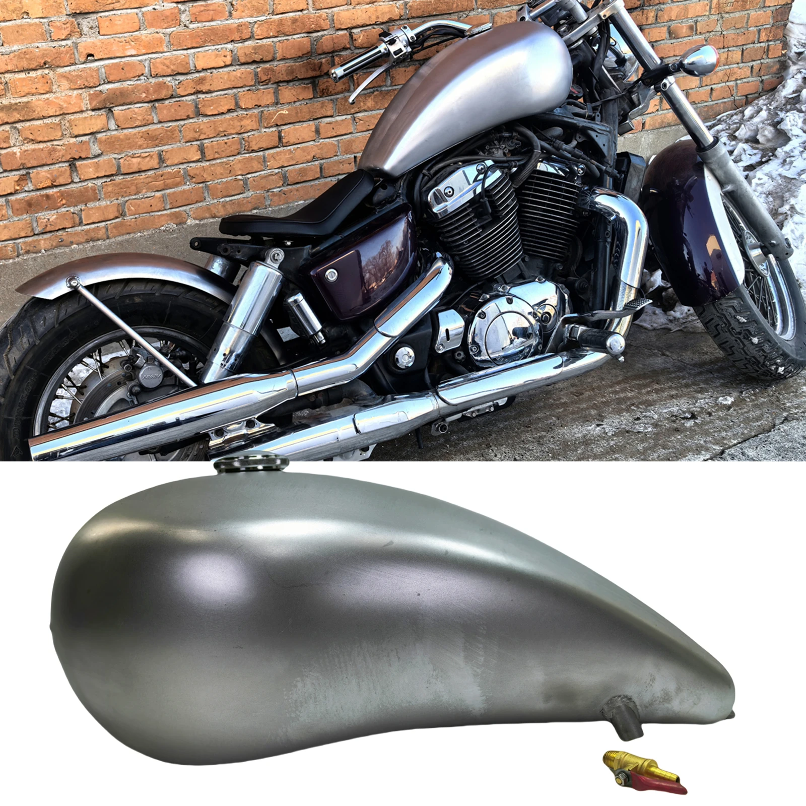

Pop For Honda Shadow 1100 VT1100 2004-2009 Carburettor Versions 14L Motorcycle Petrol Gas Fuel Tank With Cap