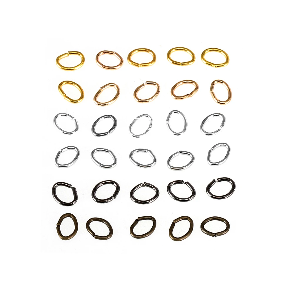 300 unids/pack accesorios DIY anillo de salto elíptico anillo único apertura lateral anillo ovalado apertura de huevo anillo de conexión cerrado