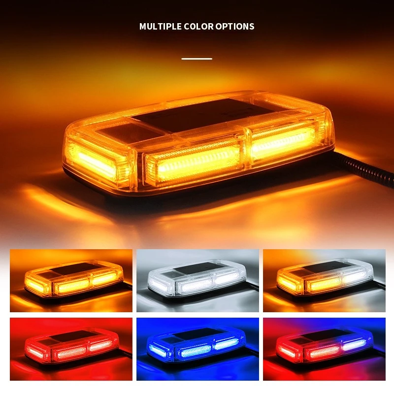 

For 12-24V Vehicle Systems: COB LED Mini Warning Light Bar, Short Row Strobe Beacon for Truck Emergency Construction Rescue