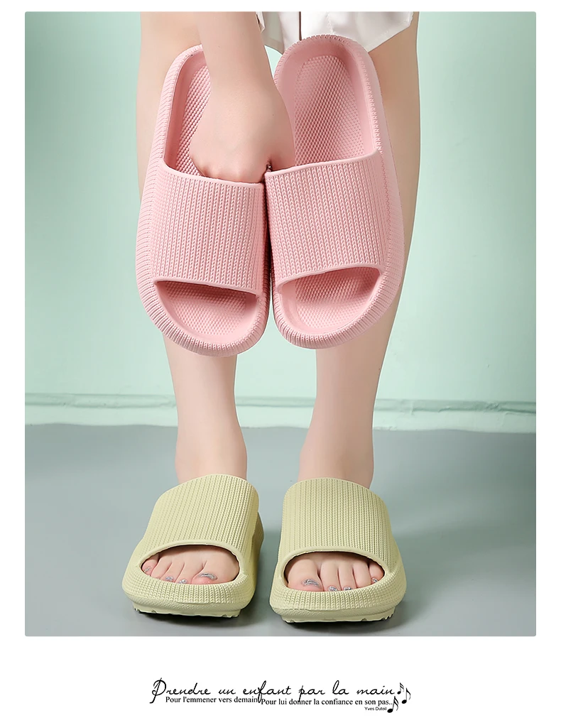Step on the Sense of Shit Hausschuhe Sommer Home Wear Rutschfeste Schuhe mit weichen Sohlen Eva Einfache HERREN Hausschuhe – Detail 14