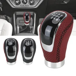 5/6 Speed Shifter Lever Gear Shift Knob Car PU Leather Manual Transmission With Gear Knob Replaceable Cap Cover Universal