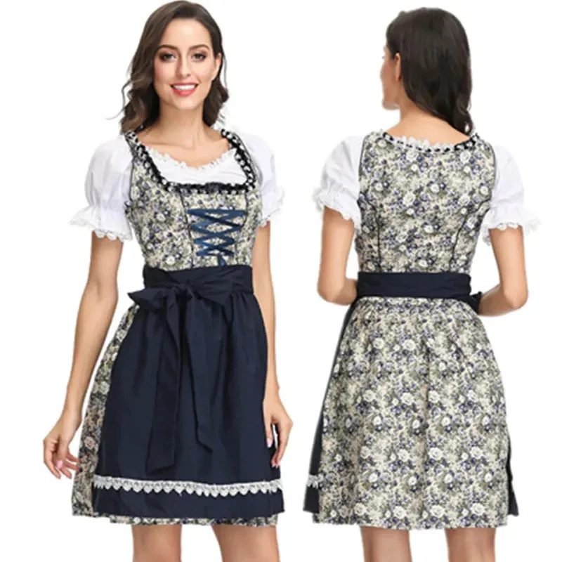 

LQHalloween Party Bavarian German Dirndl Oktoberfest Dresses For Women Adult Beer Wench Costume Cosplay Carnival Party Dress