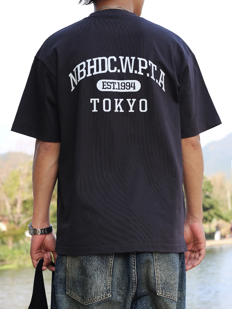

Новая летняя мужская футболка NBHD Trendy Brand Heavyweight из чистого хлопка ort Sve, свободная универсальная футболка с базовым слоем, Four Seasons