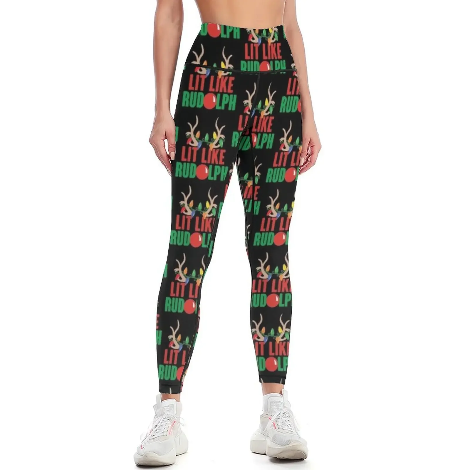 Lit Like Rudolph Leggings for girls workout clothes for joggers for Women's sports pants Womens Leggings