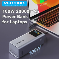 Vention 100W 20000mAh Mini Power Bank Portable External Auxiliary Battery for Samsung S25 PD Fast Charger Power Bank for Laptops