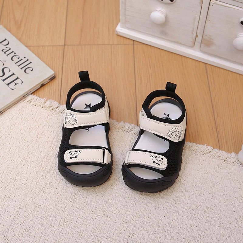 Baby Casual Shoes Mesh Breathable Toddler Beach Shoes Outdoor Toes Capped Hook&loop Non-Slip 2026 Summer New Kids Sport Sandals