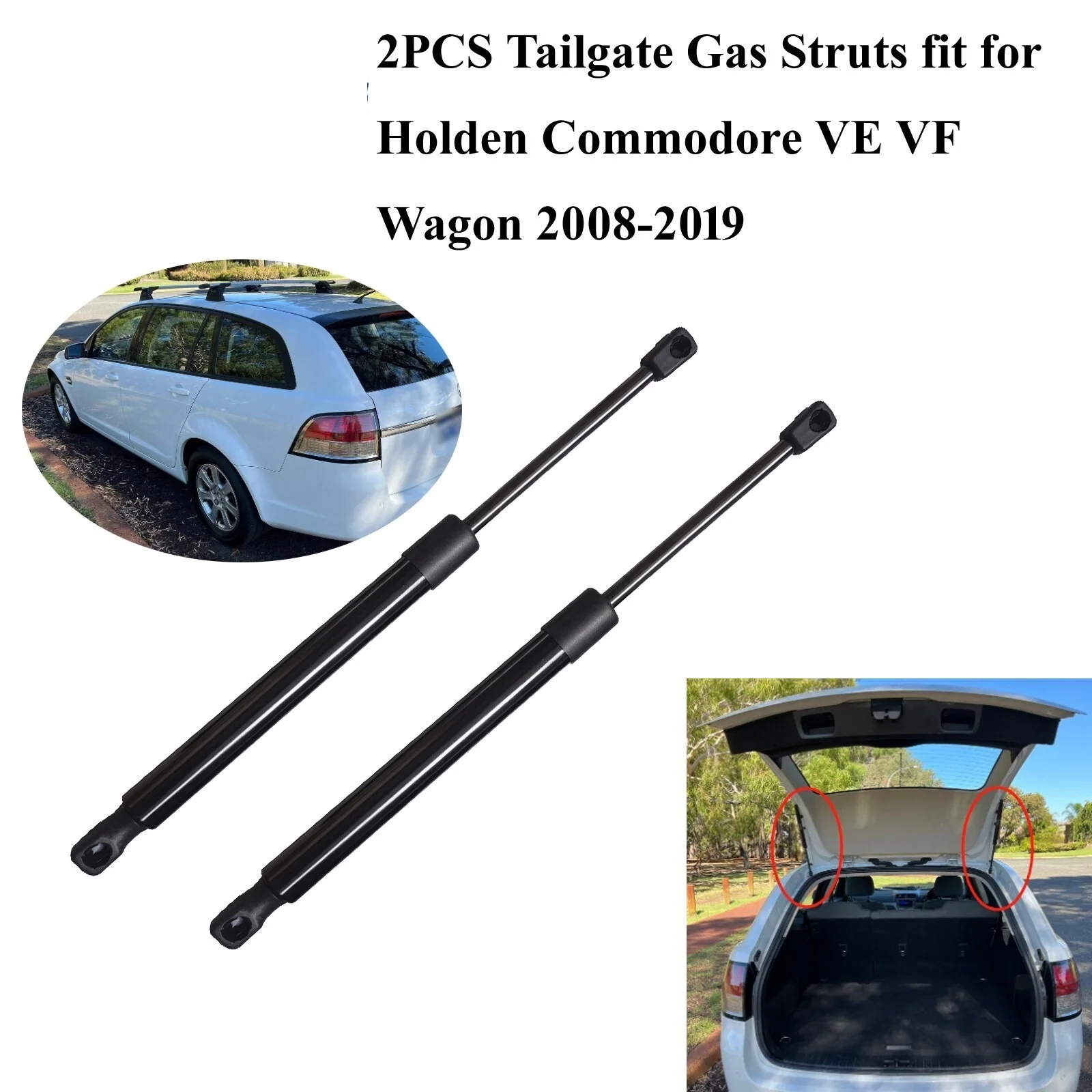 

Pair Tailgate Boot Gas Struts For Holden Commodore VE VF Station Wagon 2008-2019