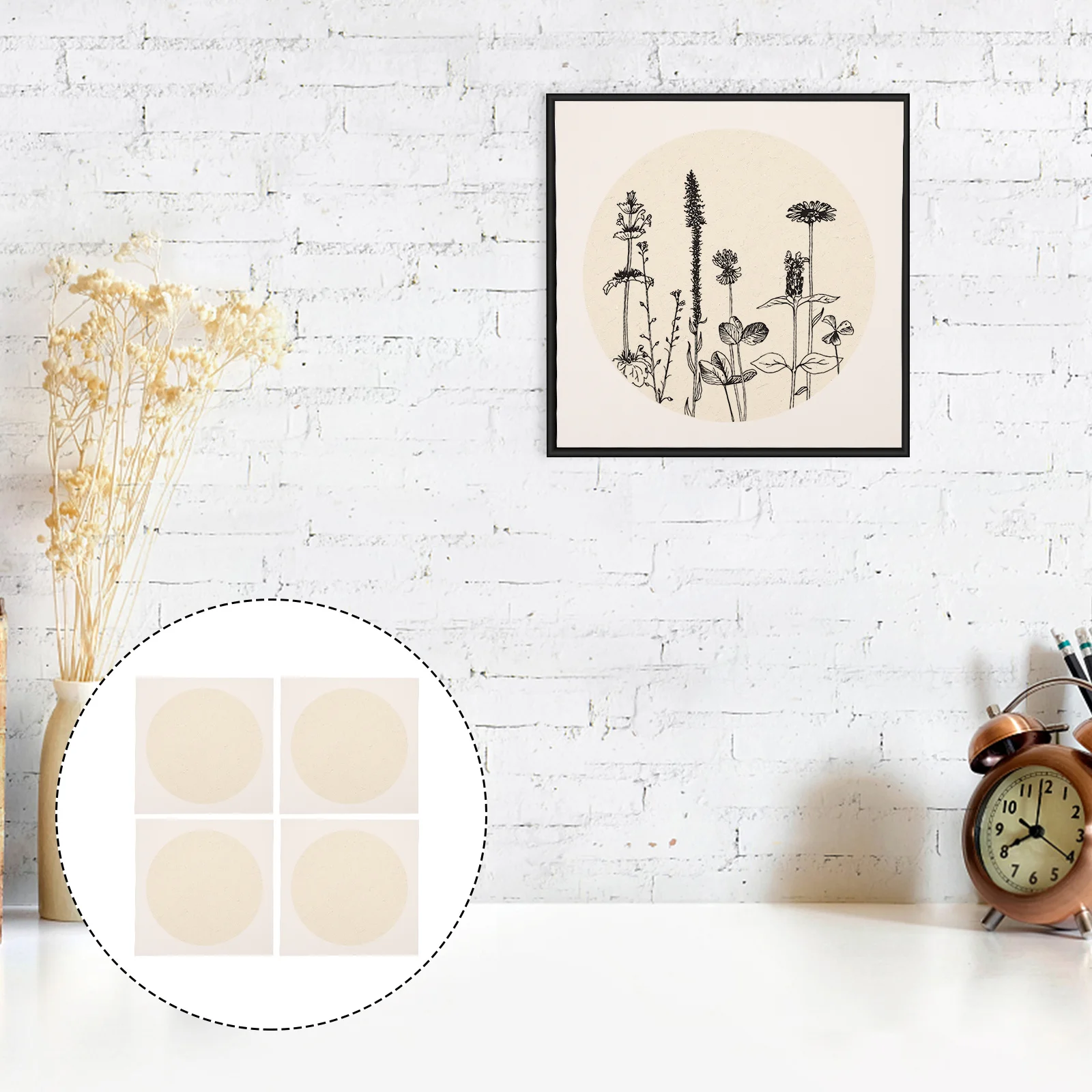 

1 Set Of Round Mirror Card Papers 30 Sheets Thickened Xuan Rice For Chinese Painting Calligraphy Practice Art Paper Drawing