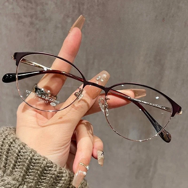 OLLYMURS القط العين وصفة طبية نظارات نسائية موضة الضوء الأزرق البصري حجب قصر النظر مد البصر متعدد البؤر نظارات صغيرة الحجم