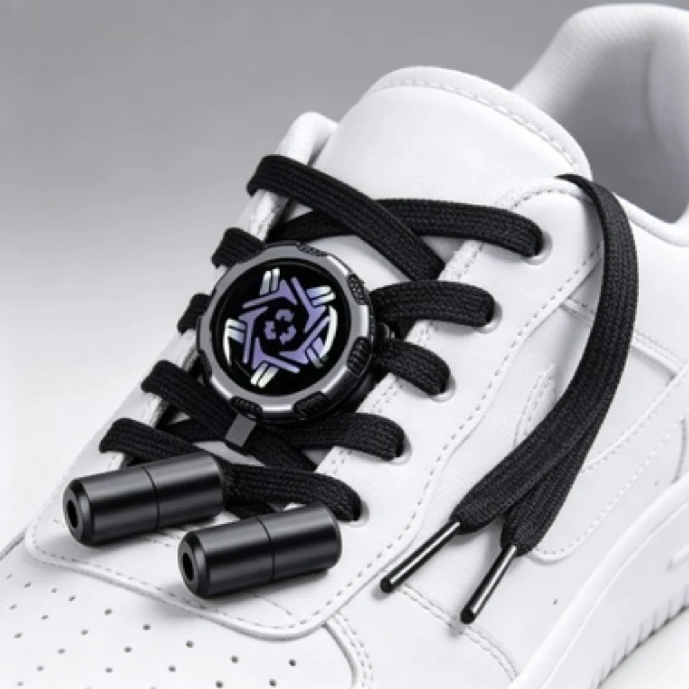 1Pair Easy Fit Automatic Shoelaces Without Ties Swivel Buckle Laces Sneakers No Tie Shoe Laces Adults Kids Thick Rope Shoelace