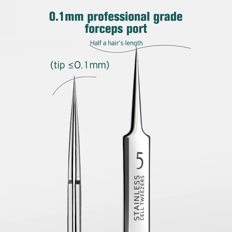 Herramienta de extracción de acné con Clip para celda de aguja de acné de acero inoxidable, juego de herramientas de eliminación de boca cerrada con cabeza negra